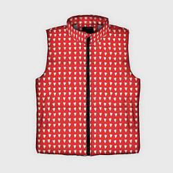 Женский жилет Красные сердечки паттерн, цвет: 3D-светло-серый