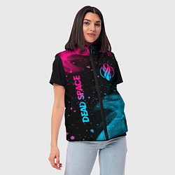 Женский жилет Dead Space - neon gradient: символ и надпись верти, цвет: 3D-черный — фото 2