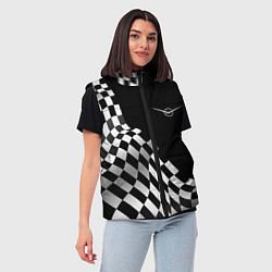 Женский жилет UAZ racing flag, цвет: 3D-черный — фото 2