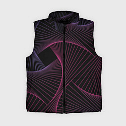 Женский жилет Неоновые волны градиент, цвет: 3D-черный