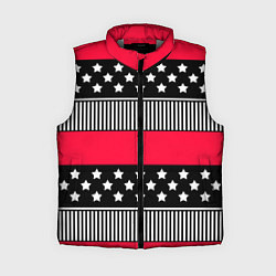 Женский жилет Red and black pattern with stripes and stars