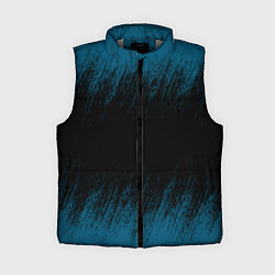 Женский жилет Синие штрихи на черном, цвет: 3D-светло-серый