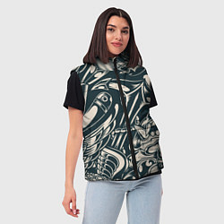 Женский жилет Японская тату текстура, цвет: 3D-черный — фото 2