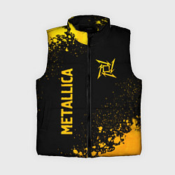 Женский жилет Metallica - gold gradient: надпись, символ, цвет: 3D-черный
