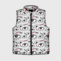 Женский жилет Глаз с ресницами поп арт, цвет: 3D-красный