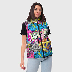 Женский жилет Велосипедист и глаз граффити, цвет: 3D-красный — фото 2