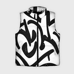 Женский жилет Хаотичные узоры в стиле граффити, цвет: 3D-светло-серый