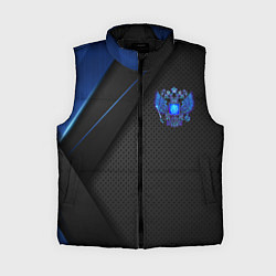 Женский жилет Черно-синий герб России