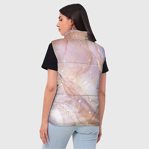 Женский жилет Бежевый с золотом мрамор / 3D-Светло-серый – фото 4