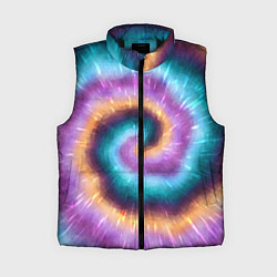 Женский жилет Сине-фиолетовый тай дай, цвет: 3D-черный