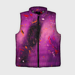 Женский жилет Розово-фиолетовый абстрактный фон и краски, цвет: 3D-светло-серый