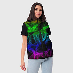 Женский жилет Разноцветный неоновый дым, цвет: 3D-красный — фото 2