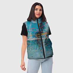 Женский жилет Абстрактный голубой фон, тени и краски, цвет: 3D-красный — фото 2