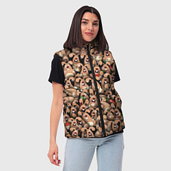 Женский жилет Новогодние зайцы, цвет: 3D-светло-серый — фото 2