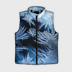 Женский жилет Морозный узор на стекле, цвет: 3D-черный