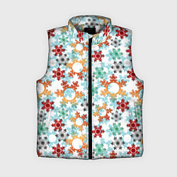 Женский жилет Новогодний декор бумажные разноцветные снежинки