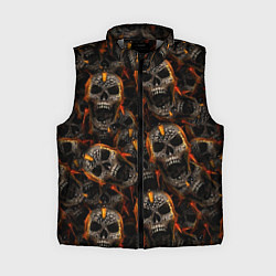 Женский жилет Реалистичные черепа, цвет: 3D-светло-серый