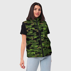 Женский жилет Камуфляж лесной пиксель, цвет: 3D-черный — фото 2