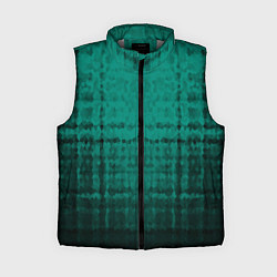 Женский жилет Мозаичный узор в черно -зеленых тонах, цвет: 3D-светло-серый