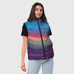 Женский жилет Цветной переливающийся абстрактный песок, цвет: 3D-светло-серый — фото 2