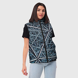 Женский жилет Абстрактное множество технологичных связей, цвет: 3D-светло-серый — фото 2