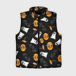 Женский жилет Тыквы и привидения, цвет: 3D-черный