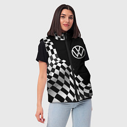 Женский жилет Volkswagen racing flag, цвет: 3D-черный — фото 2