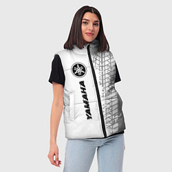 Женский жилет Yamaha speed на светлом фоне со следами шин: по-ве, цвет: 3D-черный — фото 2