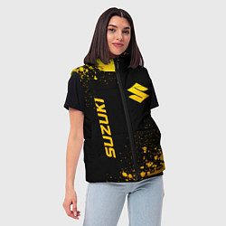 Женский жилет Suzuki - gold gradient: надпись, символ, цвет: 3D-черный — фото 2