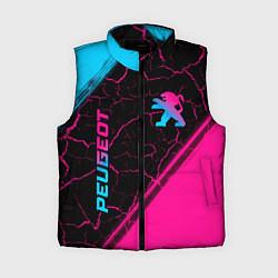 Женский жилет Peugeot - neon gradient: надпись, символ, цвет: 3D-черный