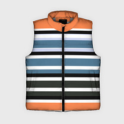 Женский жилет Полосатый модный узор в голубых и желтых тонах, цвет: 3D-светло-серый