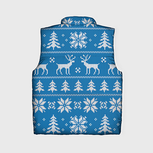 Женский жилет Рождественский синий свитер с оленями / 3D-Красный – фото 2