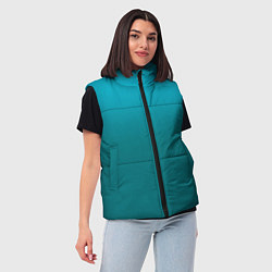 Женский жилет Градиент бирюзовый, цвет: 3D-черный — фото 2