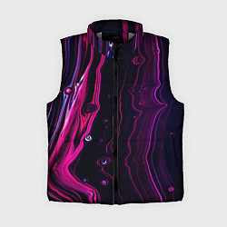 Женский жилет Фиолетовые линии песка во тьме, цвет: 3D-светло-серый
