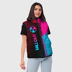 Женский жилет Fallout - neon gradient: по-вертикали, цвет: 3D-черный — фото 2