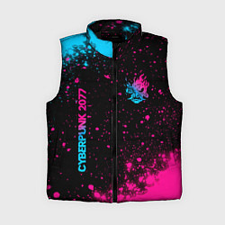 Женский жилет Cyberpunk 2077 - neon gradient: надпись, символ