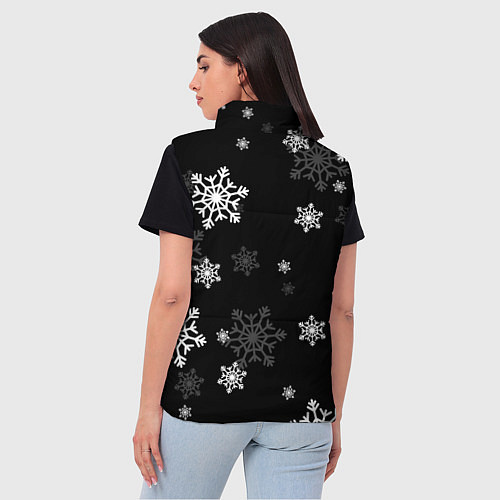 Женский жилет Новогодние снежинки / 3D-Светло-серый – фото 4