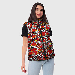 Женский жилет Геометри Даш демоны паттерн, цвет: 3D-светло-серый — фото 2