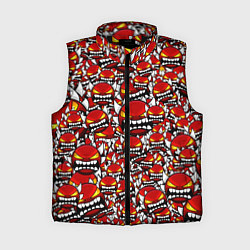 Женский жилет Геометри Даш демоны паттерн, цвет: 3D-черный