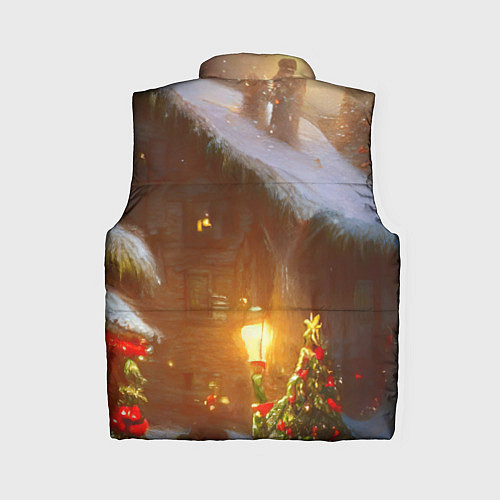 Женский жилет Cельский коттедж, засыпанный снегом / 3D-Красный – фото 2