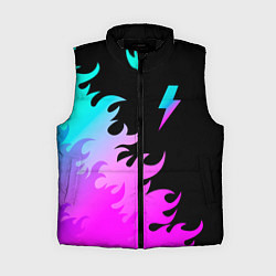 Женский жилет AC DC неоновый огонь, цвет: 3D-черный