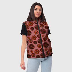 Женский жилет Мандалы на сливовом фоне, цвет: 3D-светло-серый — фото 2