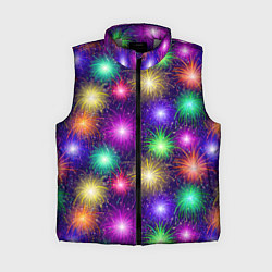Женский жилет Праздничный салют - фейерверк, цвет: 3D-светло-серый