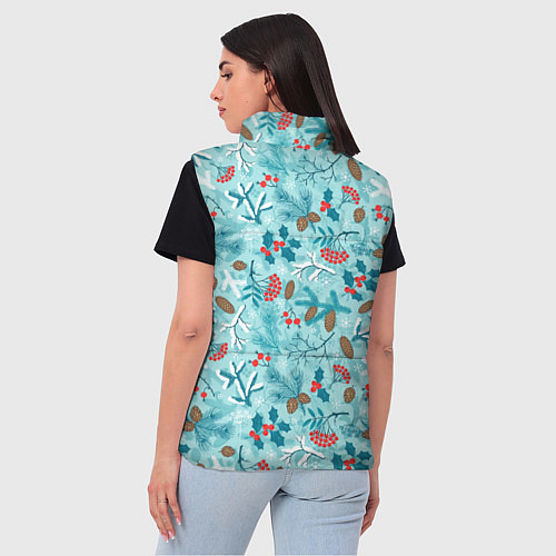 Женский жилет Зимняя природа / 3D-Светло-серый – фото 4