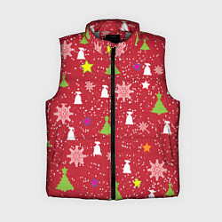 Женский жилет Red new year, цвет: 3D-светло-серый