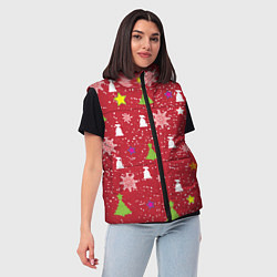 Женский жилет Red new year, цвет: 3D-светло-серый — фото 2