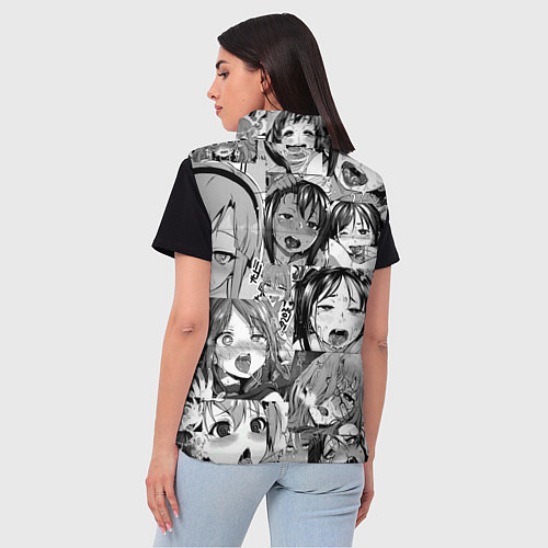 Женский жилет Ахегао паттерн / 3D-Светло-серый – фото 4