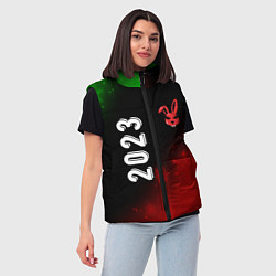 Женский жилет 2023 Кролик суровый: надпись, символ, цвет: 3D-черный — фото 2