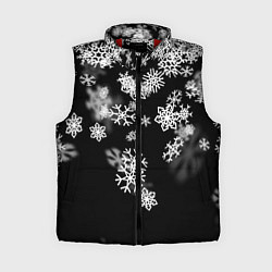 Женский жилет Белые снежинки, цвет: 3D-красный