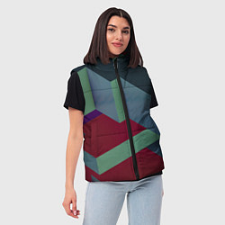 Женский жилет Геометрическое наложение кубов и фигур, цвет: 3D-черный — фото 2